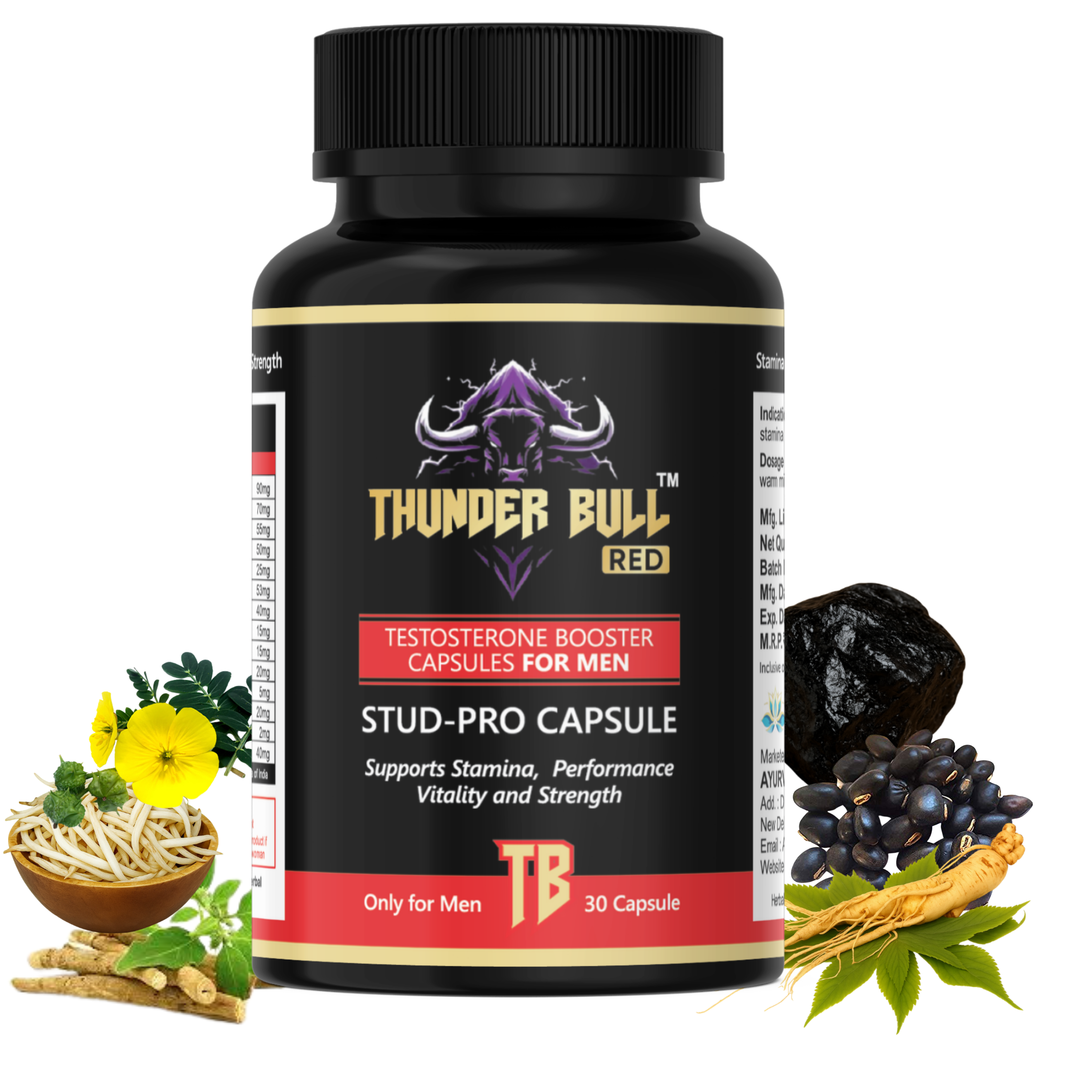 Thunder Bull Power Combo | Pro + Red Capsules + FREE Booster Pack | Stamina, Strength & Performance Support
