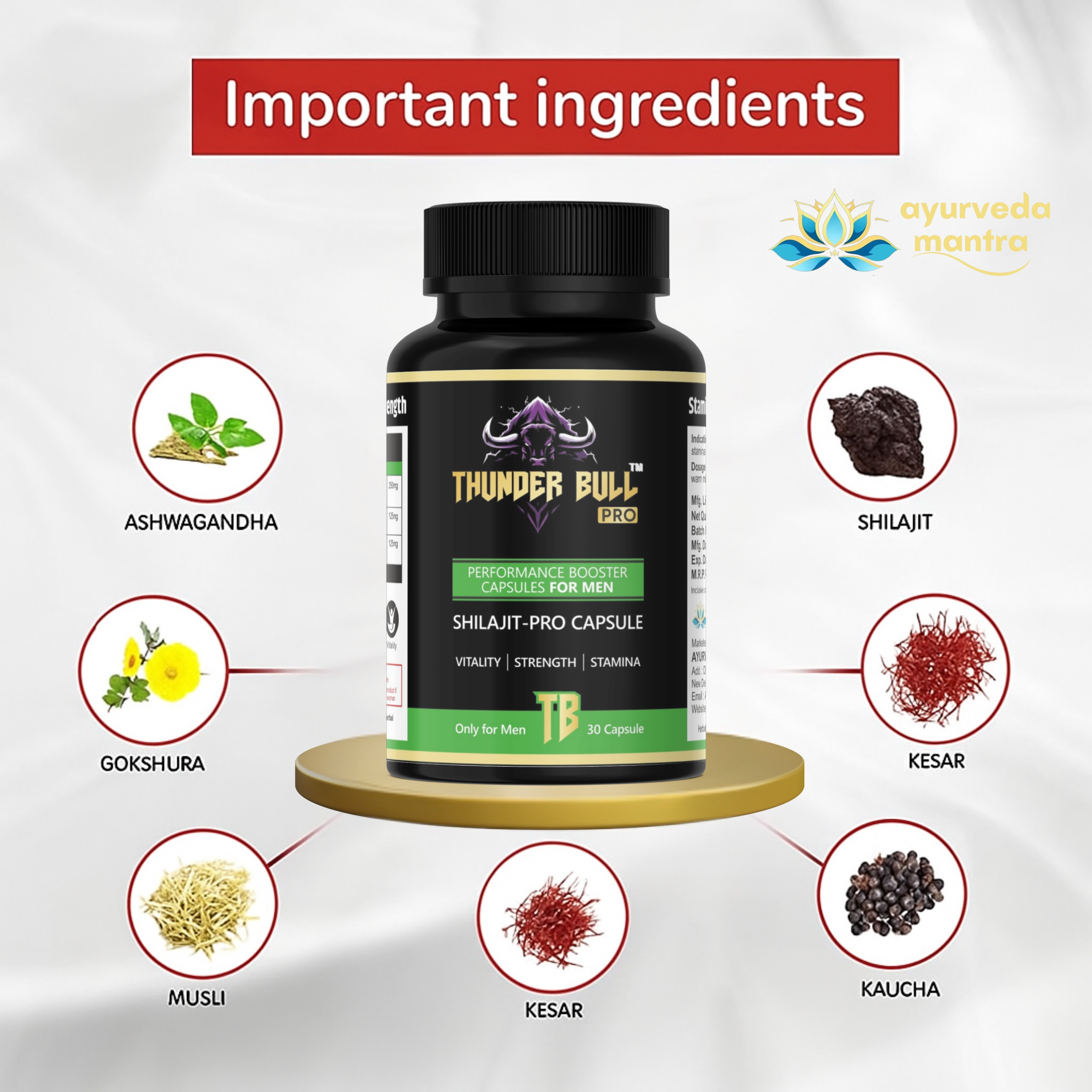 Thunder Bull Power Combo | Pro + Red Capsules + FREE Booster Pack | Stamina, Strength & Performance Support