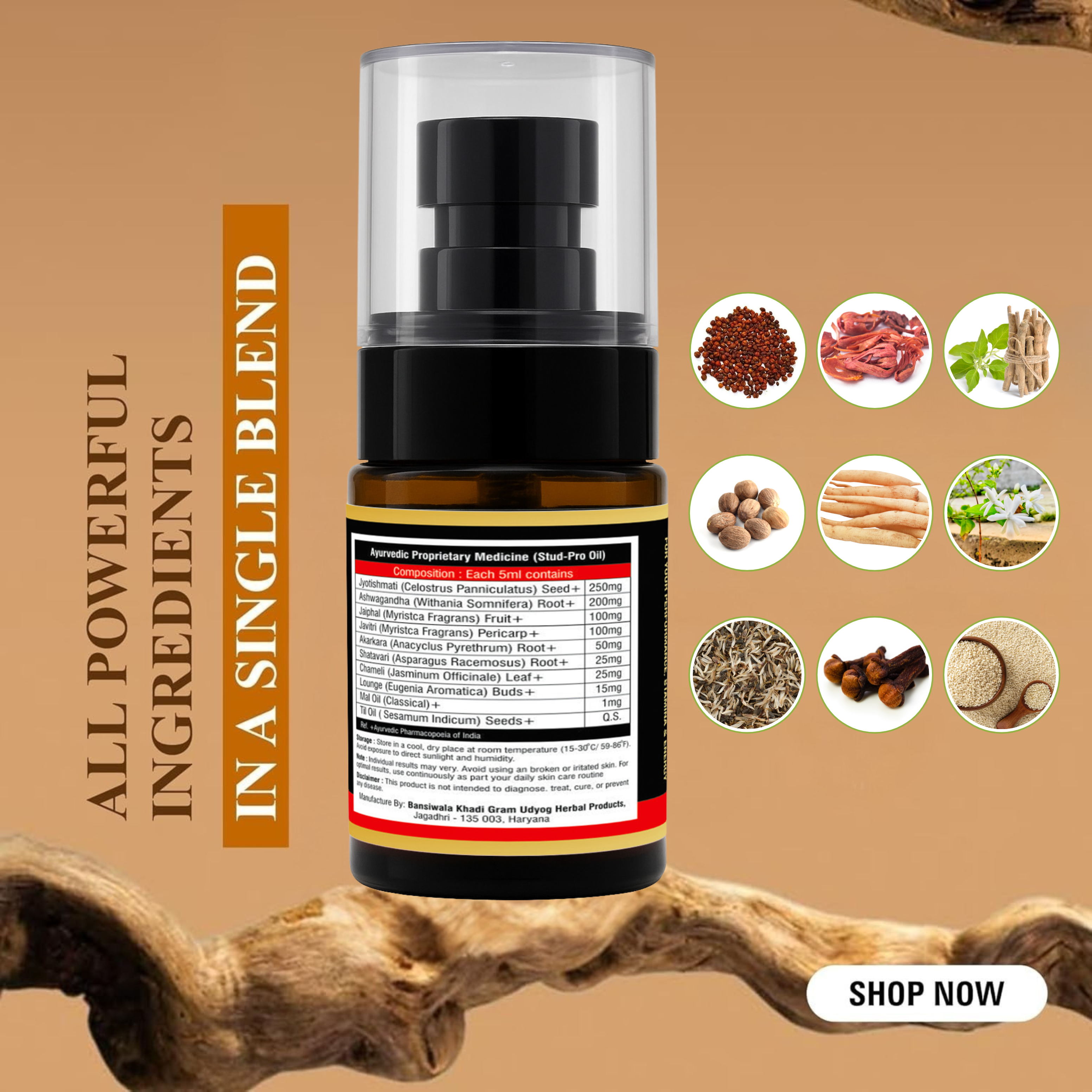 Thunder Bull GOLD: Ayurvedic Massage Oil for Men's Performance & Stamina
