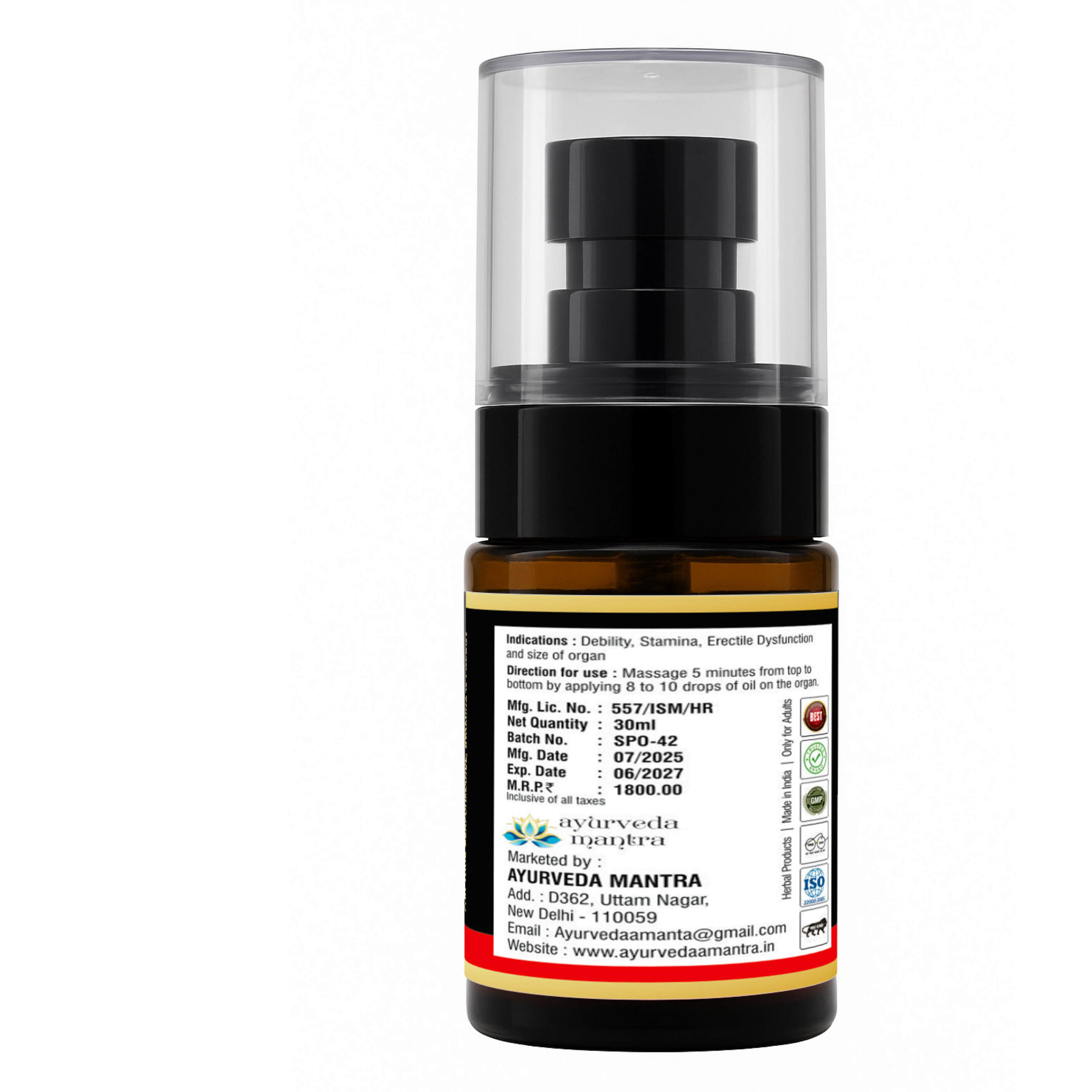 Thunder Bull GOLD: Ayurvedic Massage Oil for Men's Performance & Stamina