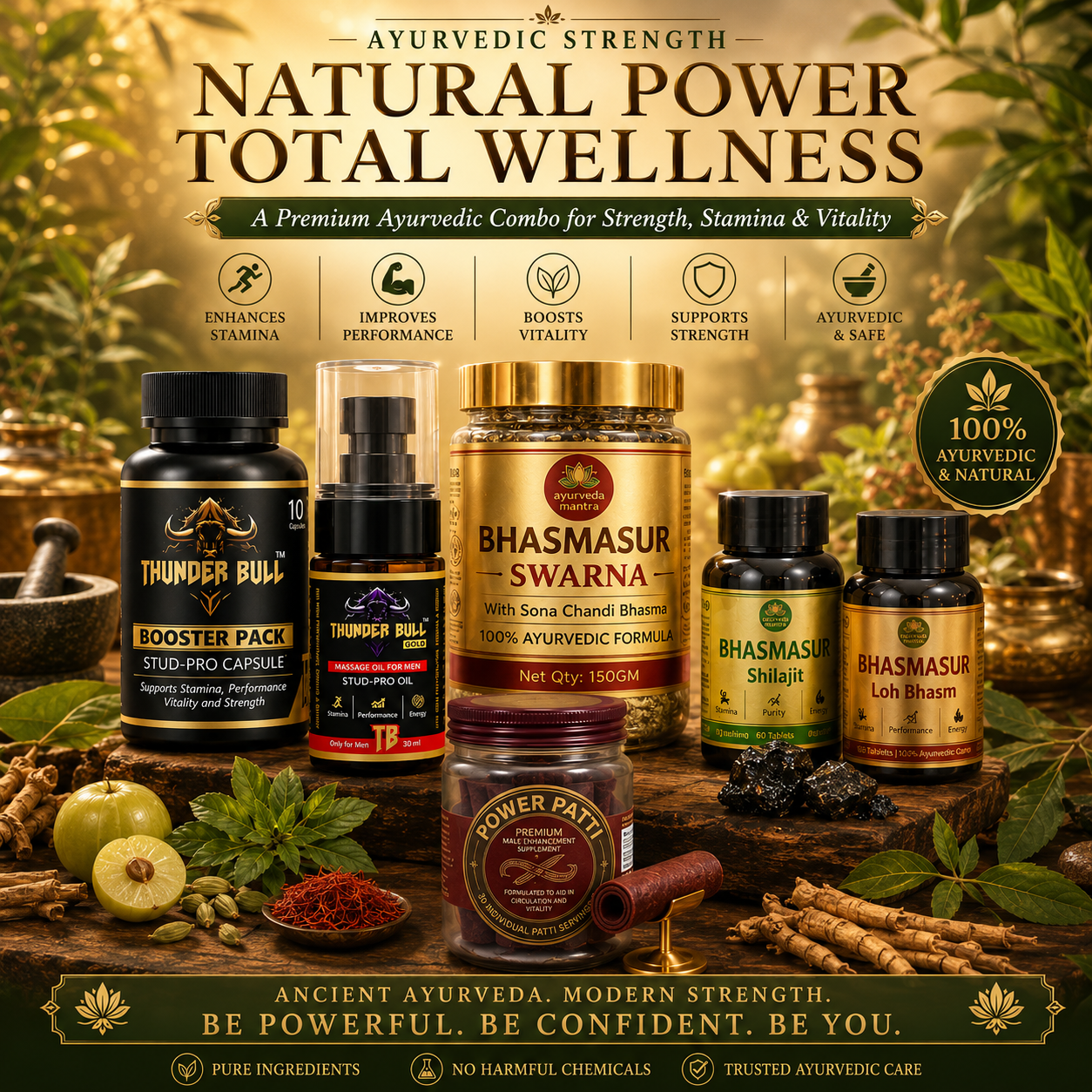 Ayurveda Mantra Natural Power Total Wellness Combo – Ultimate 6-Product Premium Ayurvedic System
