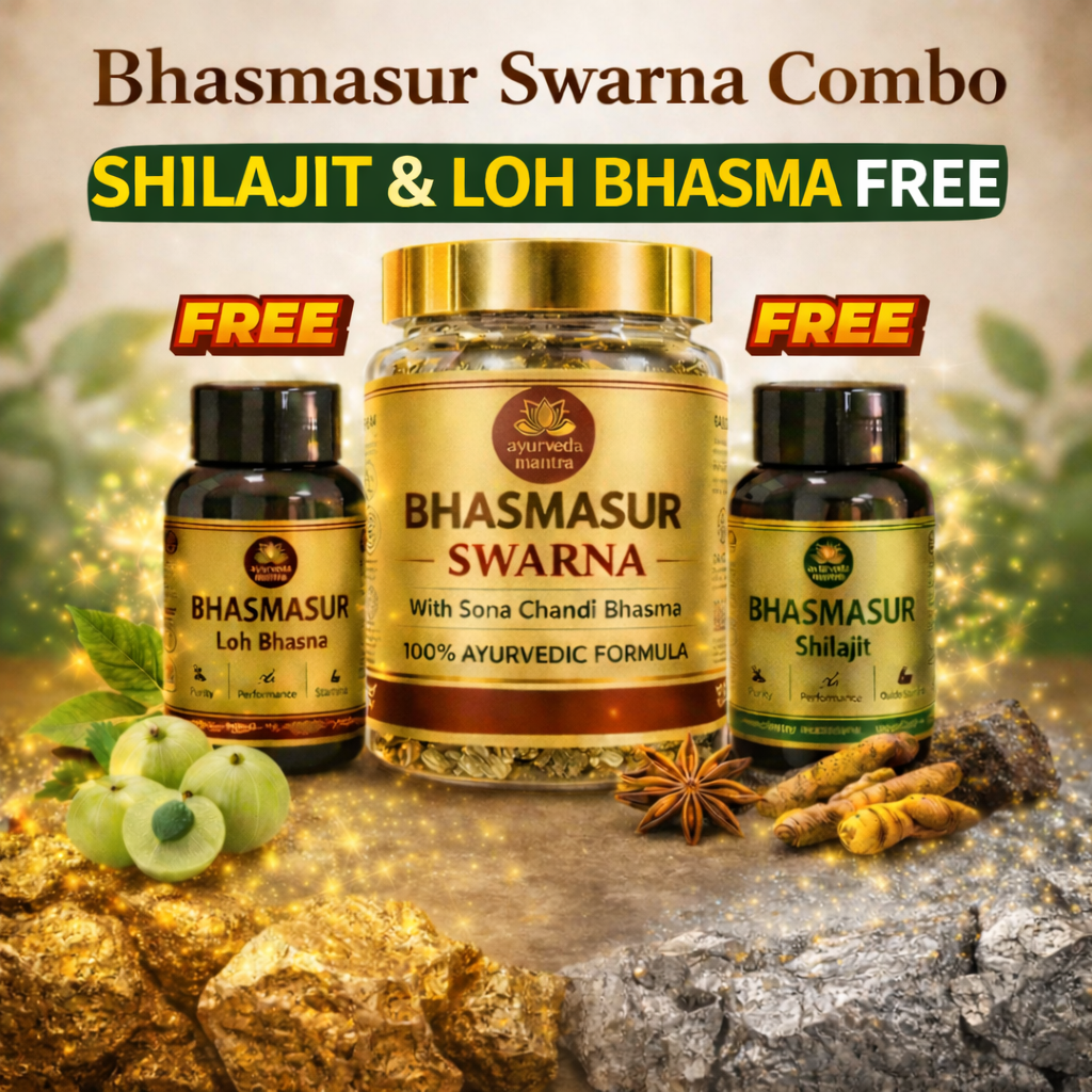 Bhasmasur Swarna Combo - Premium Vitality Kit (Shilajit & Loh Basam Free)