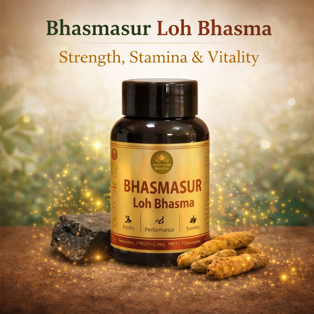 Ayurveda Mantra Imperial 4-Product Festive Combo – Swarna Gold Prash, Pure Shilajit, Loh Bhasm & Thunder Bull Gold Stud-Pro Oil