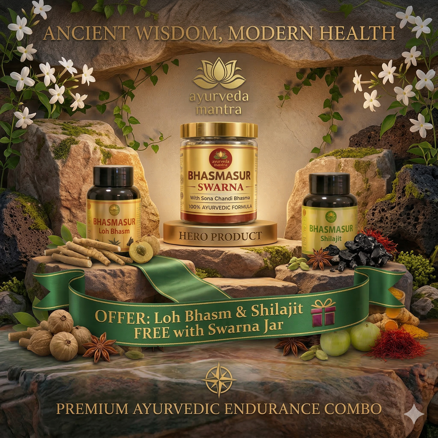 Product Title: Bhasmasur Vitality Kit – Premium Swarna Bhasma, Loh Bhasm & Himalayan Shilajit Combo (Strength & Immunity)