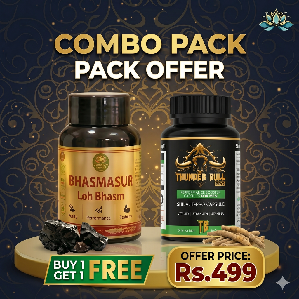 Ayurveda Mantra Ultimate Strength Combo – Bhasmasur Loh Bhasm & Thunder Bull Pro Shilajit (Buy 1 Get 1 Free)